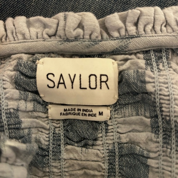 Anthropologie Saylor Blue Boho 100% Cotton Mini Dress NWT - Picture 14 of 15